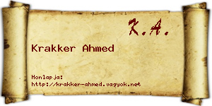 Krakker Ahmed névjegykártya